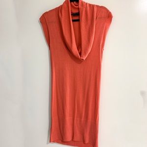 BCBGMaxAzria Coral Silk Cowl Neck Sweater